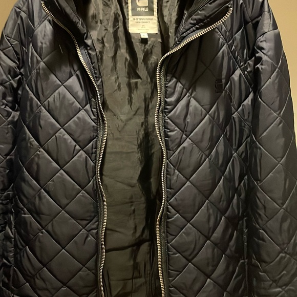 G-Star Other - G-STAR RAW Sz xl Meffic Quilted Bomber Jacket Overshirt Black Collar Hidden Hood